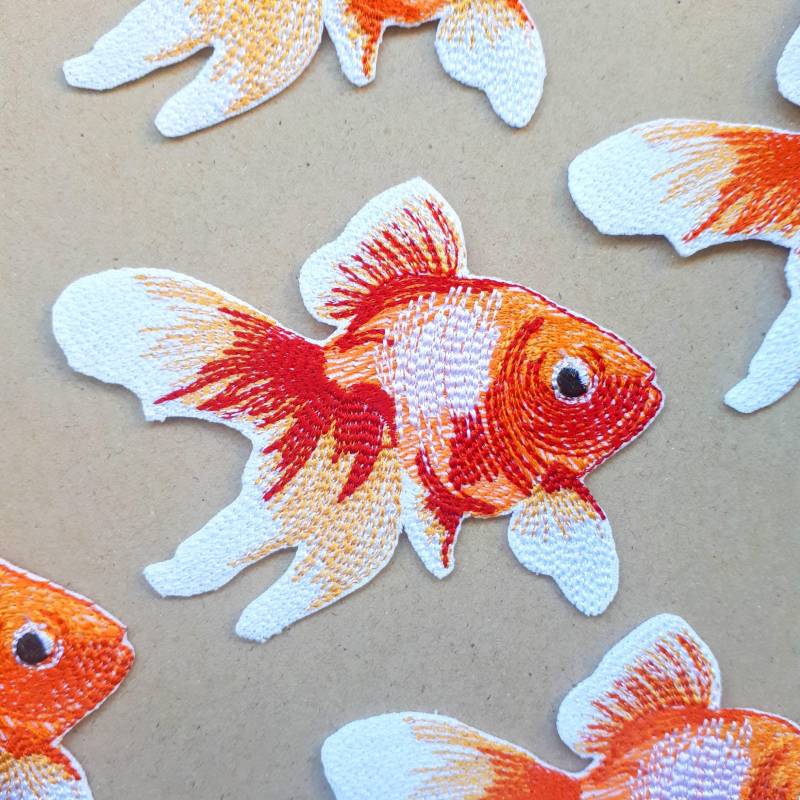 Iron-On Patch Goldfisch | 3 Größen Aufbügel Aufbügler Aufnäher Applique von TatjanaStickerei