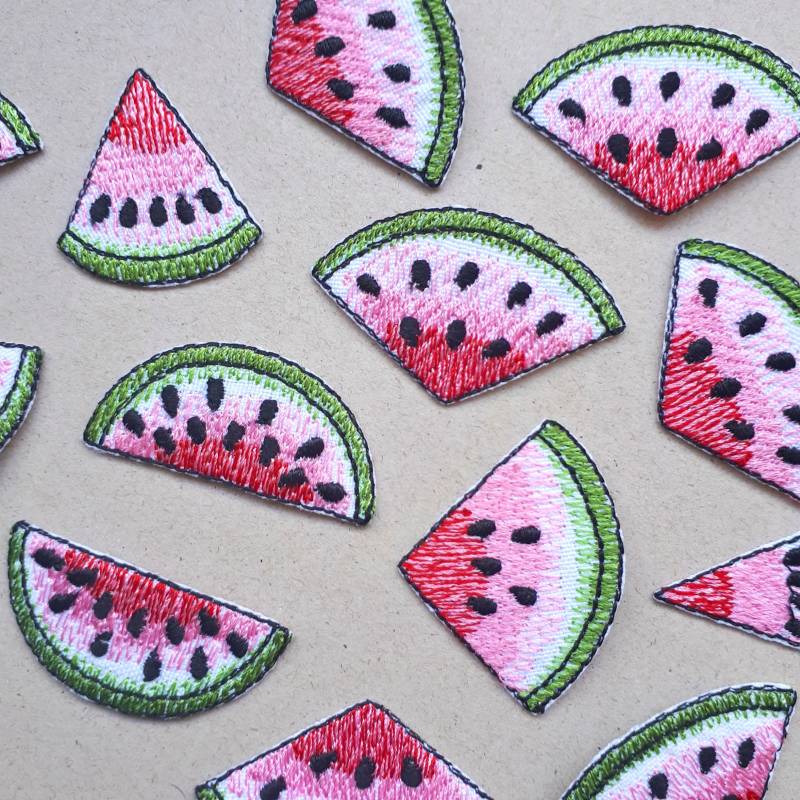 Iron-On Patch Wassermelone Aufbügel Aufbügler Aufnäher Applique Klein Macro Kawaii Cute von TatjanaStickerei