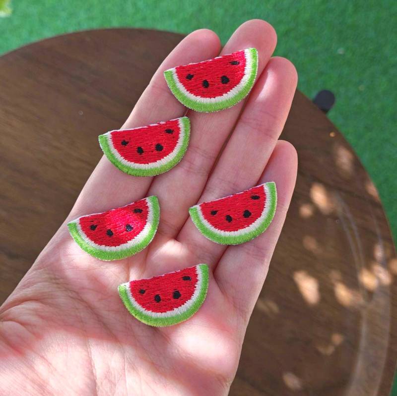 Iron-On Patch Wassermelone Aufbügel Aufbügler Aufnäher Applique Klein Macro Kawaii Cute von TatjanaStickerei