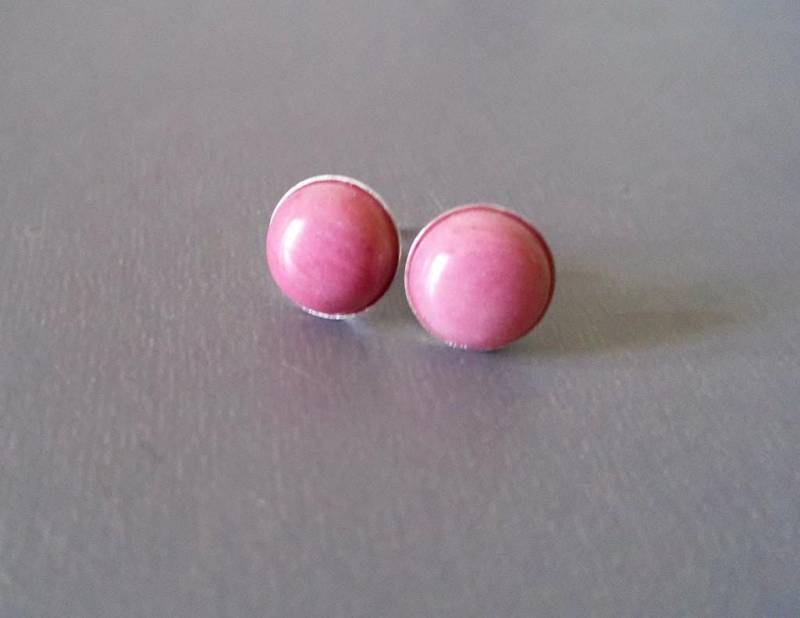 Ohrstecker 925 Sterling Silber Mit Einem Rhodonit Stein von TatjanasJewelry