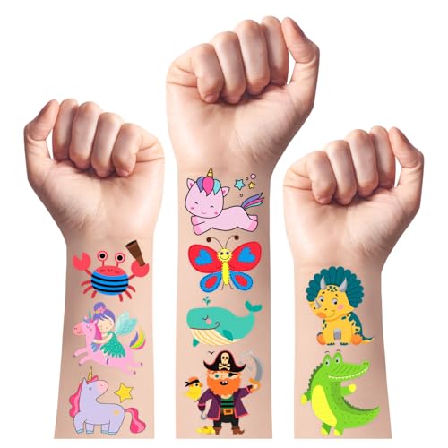 TatoYard Tattoo Kinder Set, 408 Blätter Gemischte Tatoo Temporäre für Mitgebsel Kindergeburtstag, Hautfreundlich Party Gadget Kinder Geschenke für Mädchen und Jungen von TatoYard