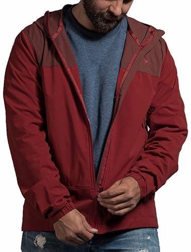 Tatonka Lajus Mens Hooded Jacket, L, aubergine red/lava red von Tatonka
