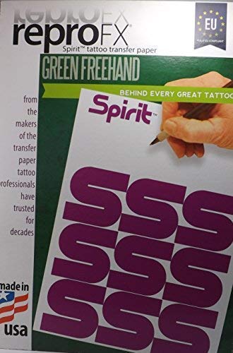 10 Stück TATTOO Matritzenpapier EU Spirit Green - Sheet Freehand - INKgrafiX® Deutschland - PROFI STUDIO IG04802 Stempel Papier Abdruck Matritzen Freihand von Tattoo [INKgrafiX] Piercing