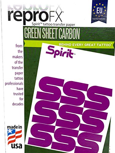 20 Stück TATTOO Matritzenpapier EU Spirit Green - Sheet Freehand - INKgrafiX® Deutschland - PROFI STUDIO - IG56757 - Stempel Papier Abdruck Matritzen Freihand von Tattoo [INKgrafiX] Piercing