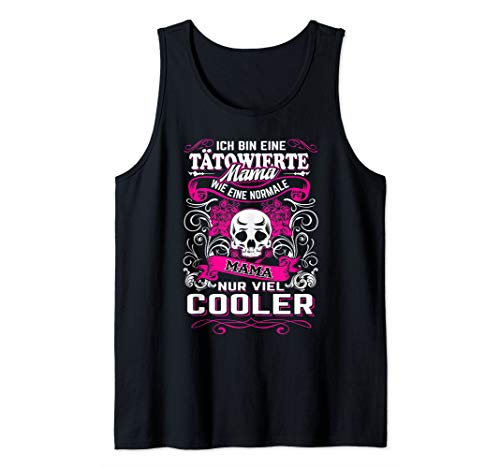 Ich bin eine Tätowierte Mama Tatto Skull Rose Geschenk Tank Top von Tattoo Sprüche Damen