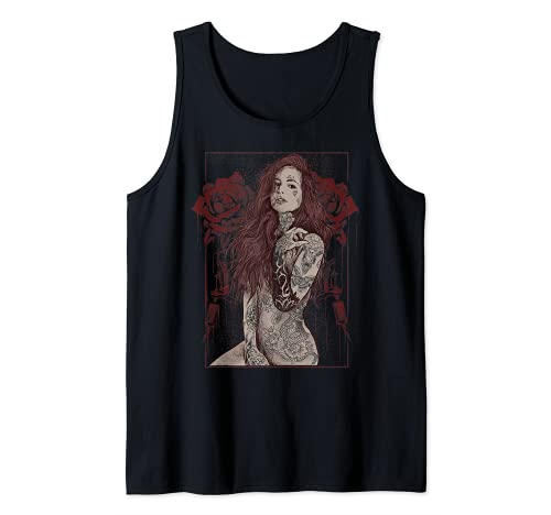 Tattoo Rose Inked Pinup Girl Rockabilly Rockmusik Tank Top Tattoo Rose Inked Pinup Girl Rockabilly Rockmusik Tank Top von Tattoo Streetwear Ink Machine