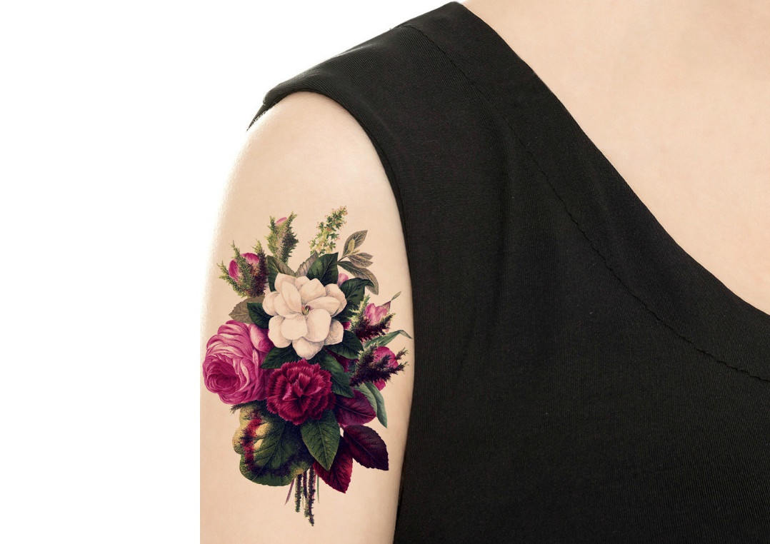 Temporäre Tattoo - Lila Blume/Bouque Vintage Blumen Verschiedene Muster Und Größen Flash Temporäre Tattoo - Lila Blume/Bouque Vintage Blumen Verschiedene Muster Und Größen Flash von TattooNbeyond
