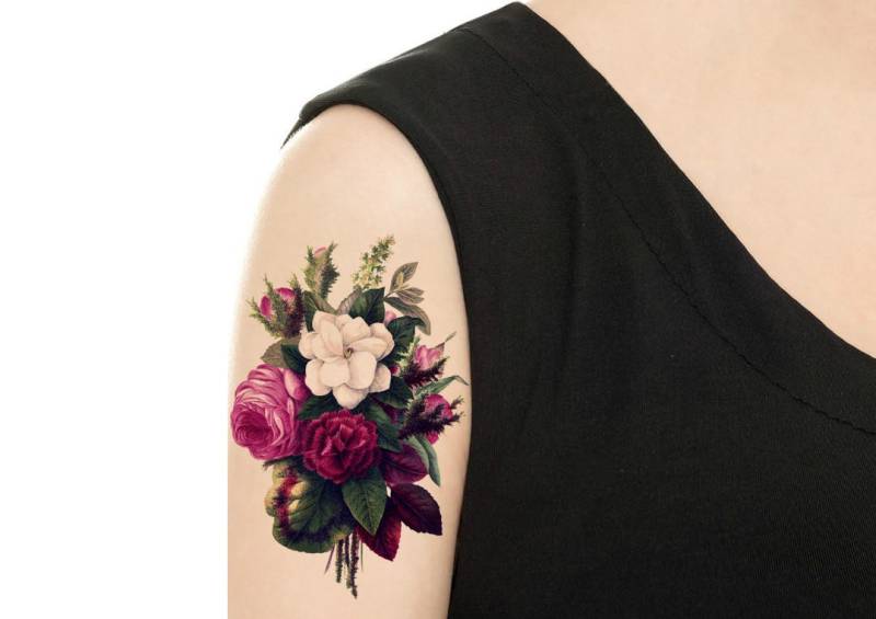 Temporäre Tattoo - Lila Blume/Bouque Vintage Blumen Verschiedene Muster Und Größen Flash Temporäre Tattoo - Lila Blume/Bouque Vintage Blumen Verschiedene Muster Und Größen Flash von TattooNbeyond