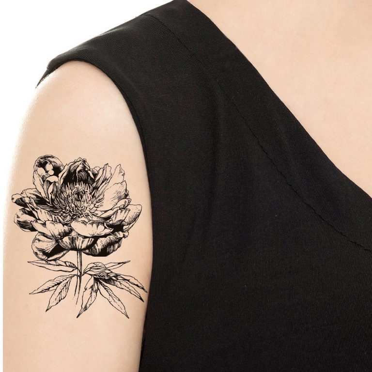 Temporary Tattoo - Vintage Rose/Pfingstrosen Tattoo Verschiedene Muster Flash Temporary Tattoo - Vintage Rose/Pfingstrosen Tattoo Verschiedene Muster Flash von TattooNbeyond