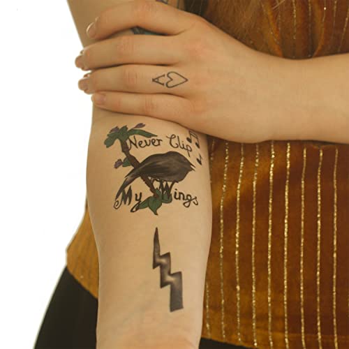 1 x Full Amy Winehouse Tattoo Set - 13 Motive auf 4 Karten - Fasching Cosplay (1) von Tattoodrucker