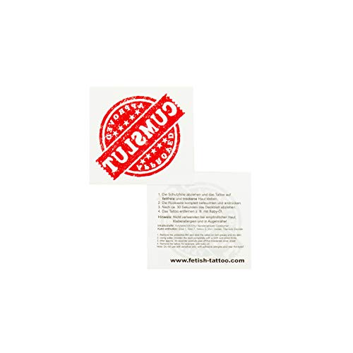 10 x APPROVED CUMSLUT - Stempel Abzeichen in rot - Sexy Kinky Fetisch Tattoo (10) von Tattoodrucker