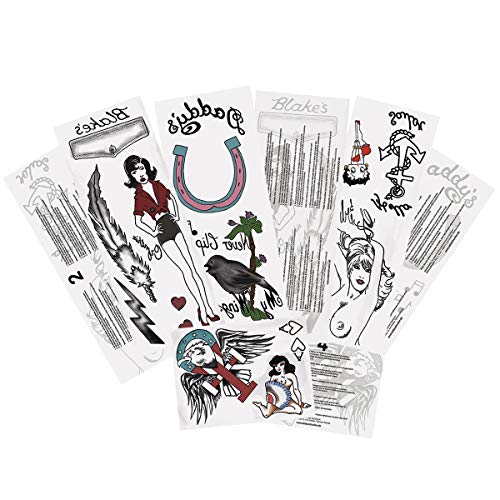 10 x Full Amy Winehouse Tattoo Set - 13 Motive auf 4 Karten - Fasching Cosplay (10)) von Tattoodrucker