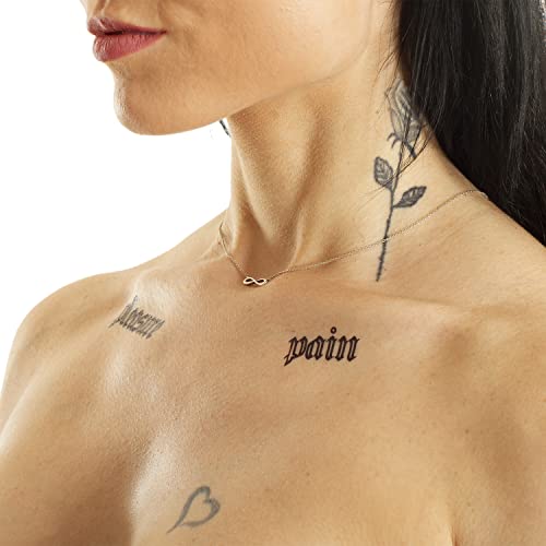 10 x Pleasure Pain Tattookarte - Schriftzüge in schwarz und rot - Kinky Fetish Temporary Tattoo (10) von Tattoodrucker