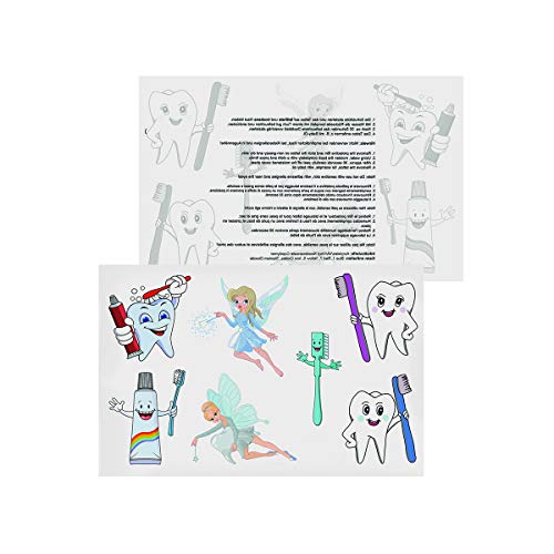 10 x Zahnarzt Tattoo Karte - 70 verschiedene Zahnfee Zahni Kinder Tattoos - temporäry Tattoos (10) von Tattoodrucker