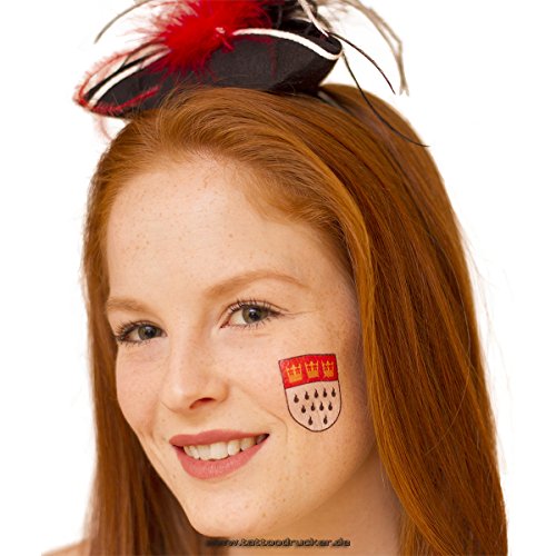 20 x Köln Tattoos - Köln Stadtwappen Wappen Schild Aufkleber Sticker Kolonia Fasching & Karneval (20) von Tattoodrucker