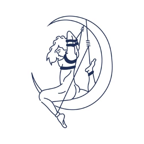 Tattwo.me - Temporäre Tattoos für Erwachsene und Kinder, 2 Wochen, wasserfest - Nacktes Mädchen schaukelt auf dem Mond - Pflanzliche Tinte - EU-Kosmetik-Zertifikat - (9X9 - M0180) von Tattwo.me