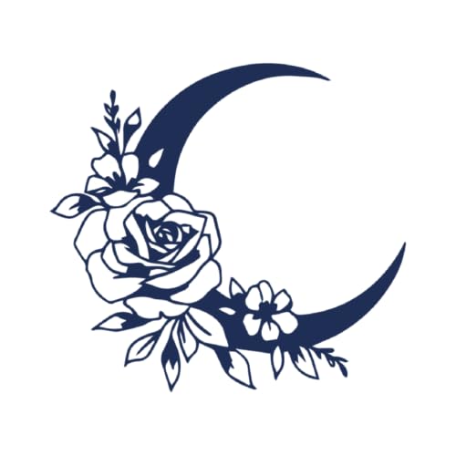 Tattwo.me - Temporäre Tattoos für Erwachsene und Kinder, 2 Wochen, wasserfest - Blumenmond - Pflanzliche Tinte - EU-Kosmetik-Zertifikat - (5X5 - P0194) von Tattwo.me