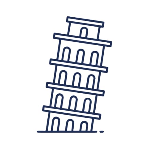 Tattwo.me – Temporäre Tattoos für Erwachsene und Kinder, hält 2 Wochen, wasserfest – der Turm von Pisa – Pflanzliche Tinte – EU-Kosmetik-Zertifikat – (P0453) von Tattwo.me