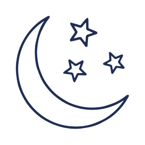 Tattwo.me – Temporäre Tattoos für Erwachsene und Kinder, hält 2 Wochen, wasserfest – Halbmond mit Sternen – Pflanzliche Tinte – EU-Kosmetik-Zertifikat – (M0053) von Tattwo.me