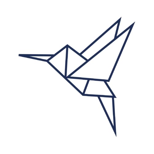 Tattwo.me – Temporäre Tattoos für Erwachsene und Kinder, hält 2 Wochen, wasserfest – Kolibri-Origami – Pflanzliche Tinte – EU-Kosmetik-Zertifikat – (M0187) von Tattwo.me