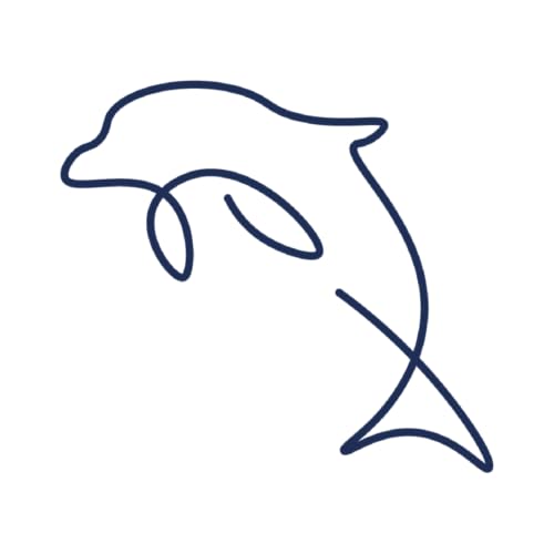 Tattwo.me – Temporäre Tattoos für Erwachsene und Kinder, hält 2 Wochen, wasserfest – Delphin in Strichzeichnungen – Pflanzliche Tinte – EU-Kosmetik-Zertifikat – (P0610) von Tattwo.me