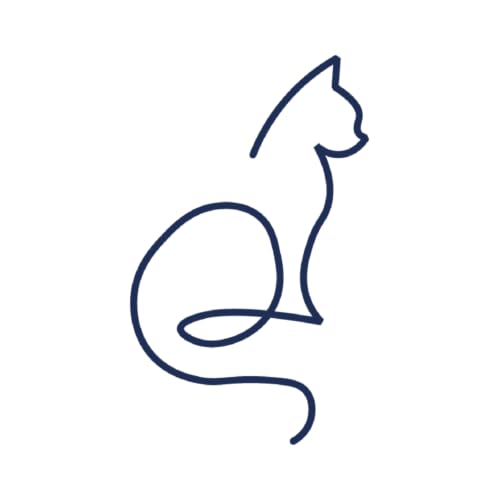 Tattwo.me - Temporäre Tattoos für Erwachsene und Kinder, 2 Wochen, wasserfest - Katze im Line-Art-Stil - Pflanzliche Tinte - EU-Kosmetik-Zertifikat - (5X5 - P0601) von Tattwo.me