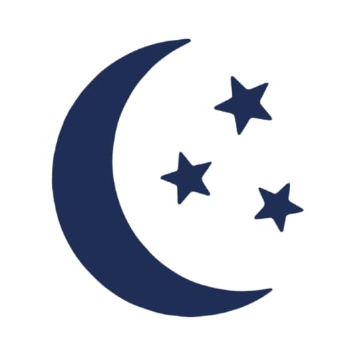 Tattwo.me – Temporäre Tattoos für Erwachsene und Kinder, hält 2 Wochen, wasserfest – schwarzer Halbmond mit Sternen – Pflanzliche Tinte – EU-Kosmetik-Zertifikat – (P0189) von Tattwo.me