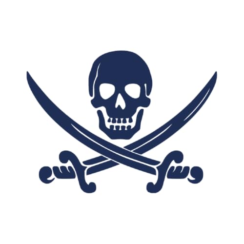 Tattwo.me – Temporäre Tattoos für Erwachsene und Kinder, hält 2 Wochen, wasserfest – Totenkopf mit Säbeln – Pflanzliche Tinte – EU-Kosmetik-Zertifikat – (P0511) von Tattwo.me