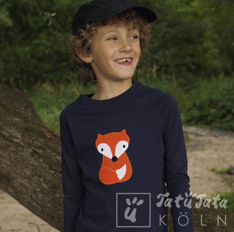 Kinder Longsleeve Fuchs Blau von TatueTataKoeln