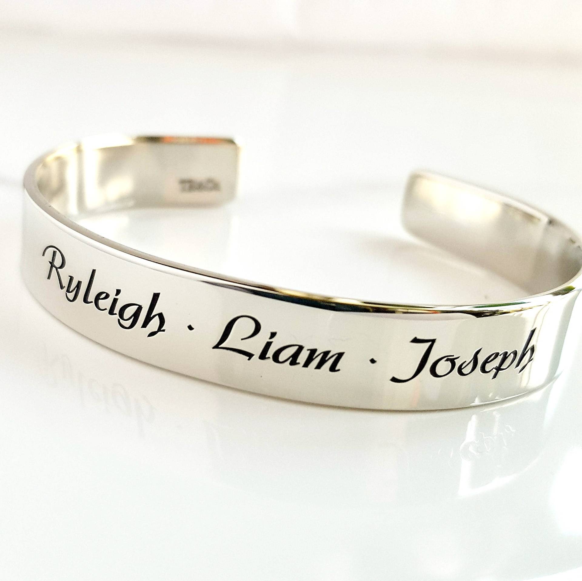 5 "Bis 8, 5" X 8 Mm Breit Gestalten Sie Ihr Eigenes Armband. Solid Sterling Silber Manschette Armband . Herren - Und Damengrößen. Personalisierte von TatumBradleyCo