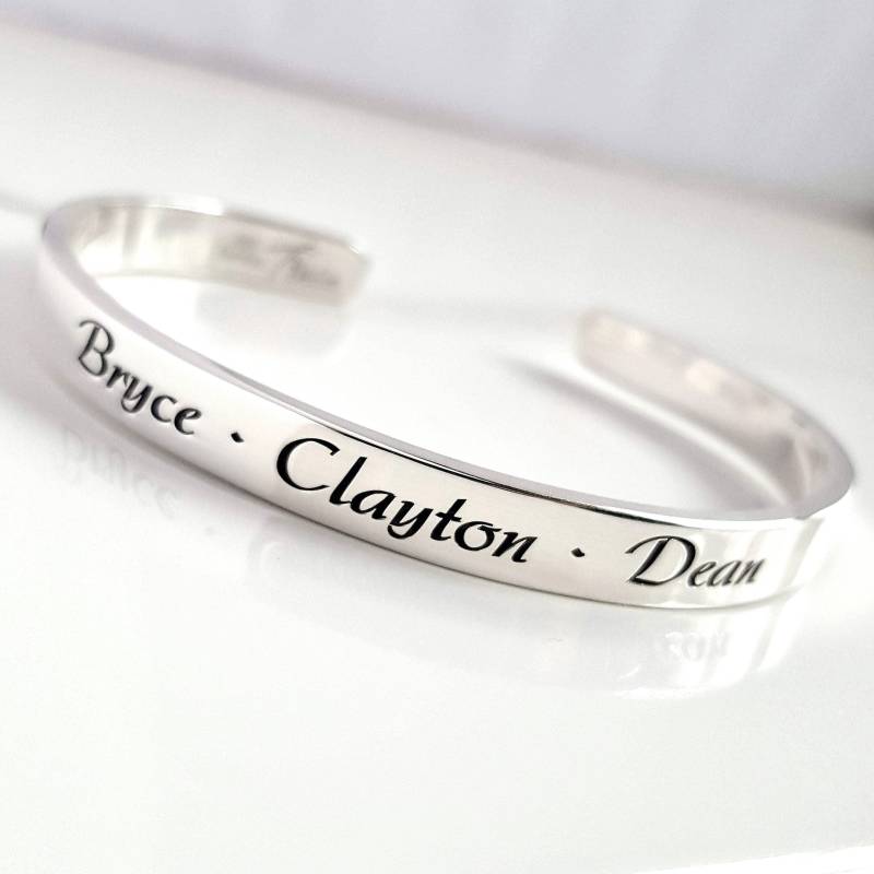 6 "6"Design Für Ihren Eigenen Massiven Sterling Silber Armband. Personalisierte Individuell Gravierte.925 Manschette.geschenk Sie 6 "6"Design Für Ihren Eigenen Massiven Sterling Silber Armband. Personalisierte Individuell Gravierte.925 Manschette.geschenk Sie von TatumBradleyCo