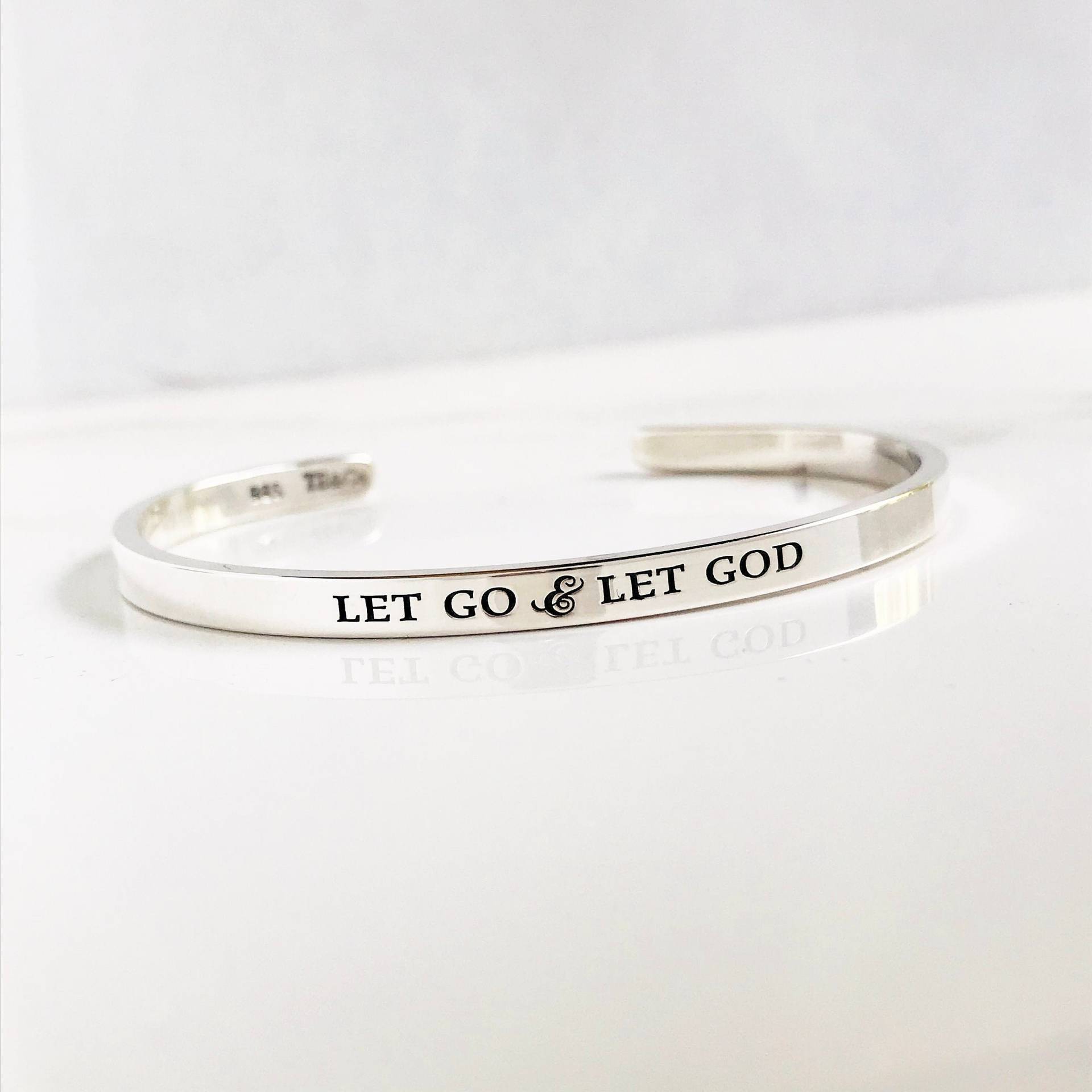 Lass Los & Gott Armband. Massives Sterling Silber. Inspirierender Schmuck. Tägliche Erinnerung Loslassen Und Lassen. Ermutigendes Geschenk Lass Los & Gott Armband. Massives Sterling Silber. Inspirierender Schmuck. Tägliche Erinnerung Loslassen Und Lassen. Ermutigendes Geschenk von TatumBradleyCo
