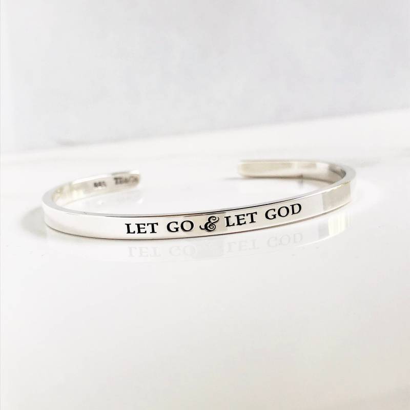 Lass Los & Gott Armband. Massives Sterling Silber. Inspirierender Schmuck. Tägliche Erinnerung Loslassen Und Lassen. Ermutigendes Geschenk von TatumBradleyCo