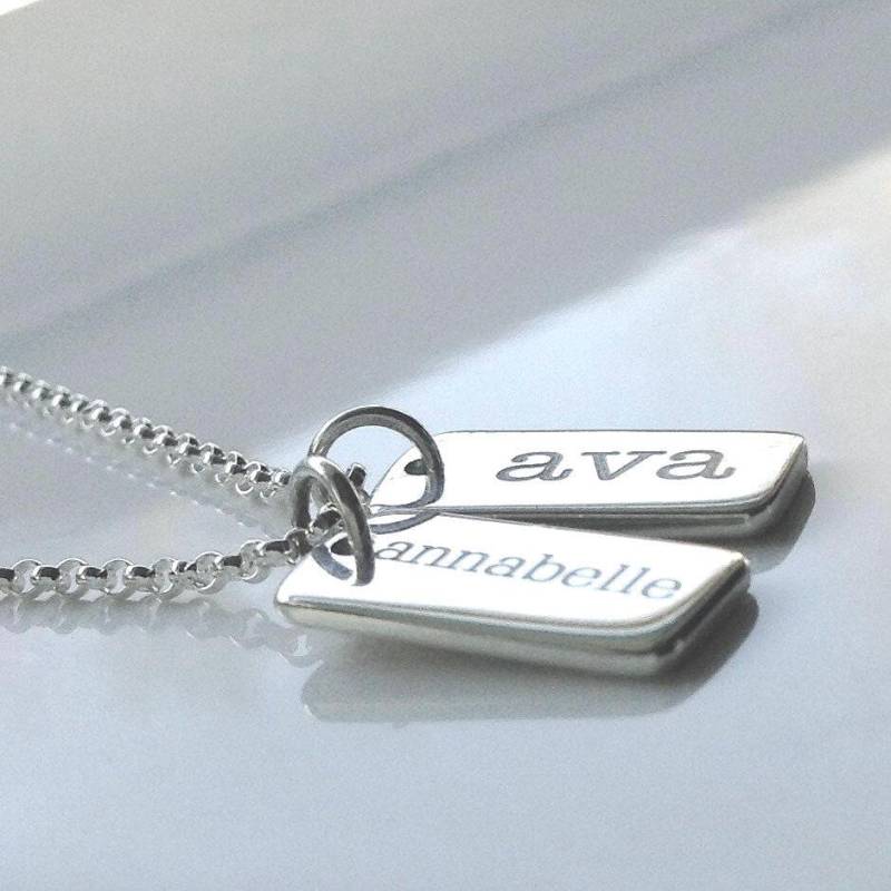 Nur Anhänger. Kleiner Anhänger Mit Namensschild. Massiv Sterling Silber Name Halskette Charm. Tatumbradleyco von TatumBradleyCo