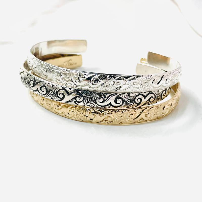 Secret Hidden Message Armband Massiv Sterling Silber Oder Gold-Filled. Blumen Armreif. Abschlussgeschenk Für Frau-Mutter-Schwester-Nichte von TatumBradleyCo