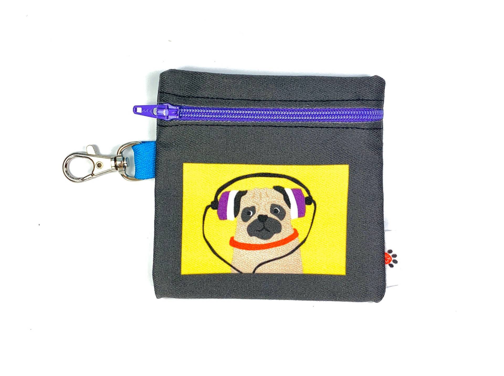 Mops Reißverschluss Tasche Hundeliebhaber Ohr Kopfhörer & Geldbörse von Tatutina