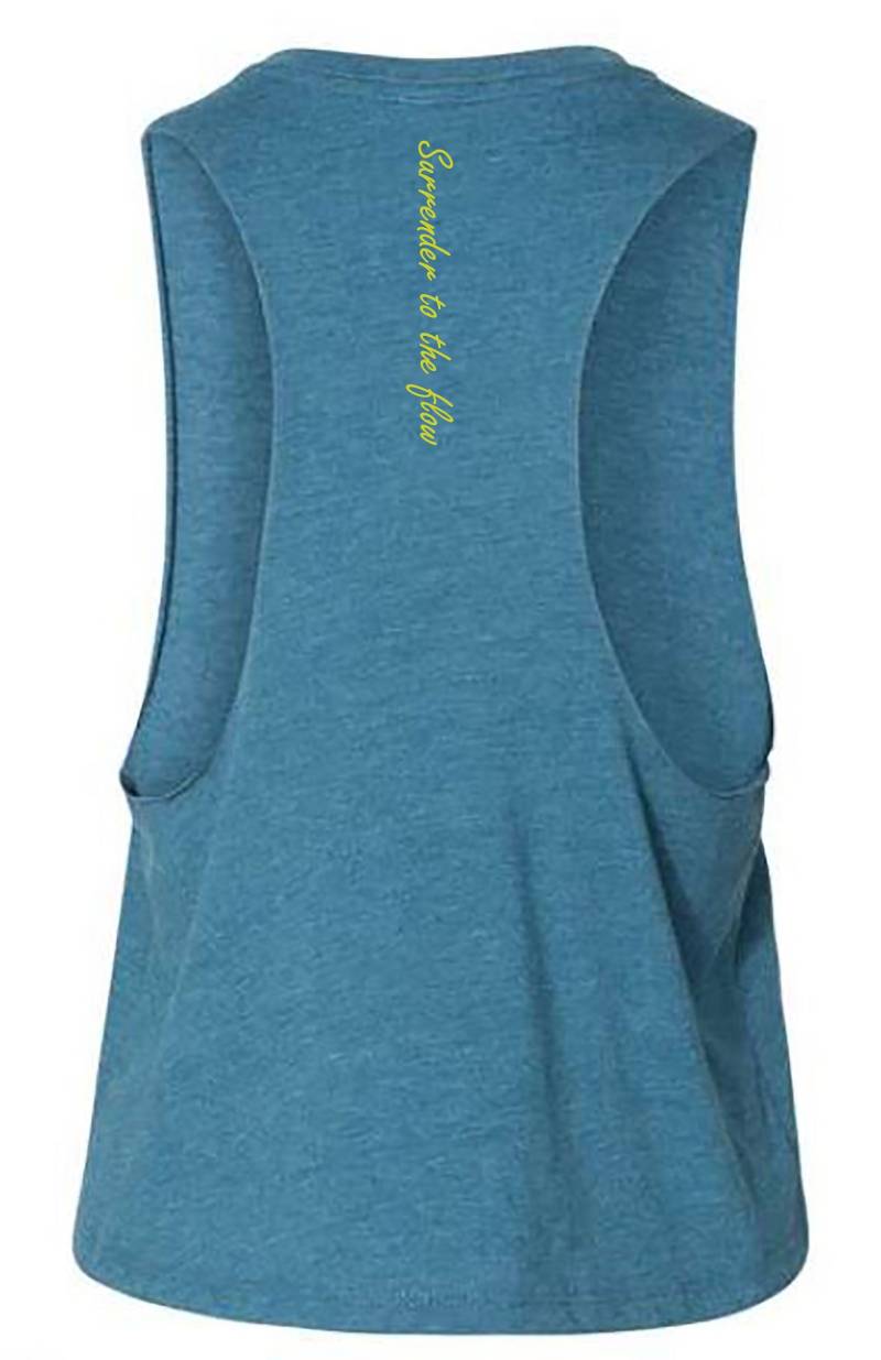 Surrender To The Flow Racerback Cropped Tank Benutzerdefiniertes Fitness Top von Tatuud