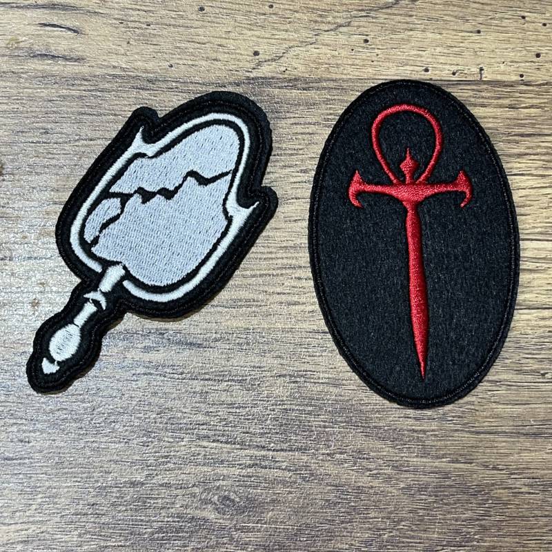 Malkavian Ankh Vampir Patch Gesticktes Logo Symbol Die Maskerade Zähne Okkult Goth Gothic Dracula Nosferatu von TauIr