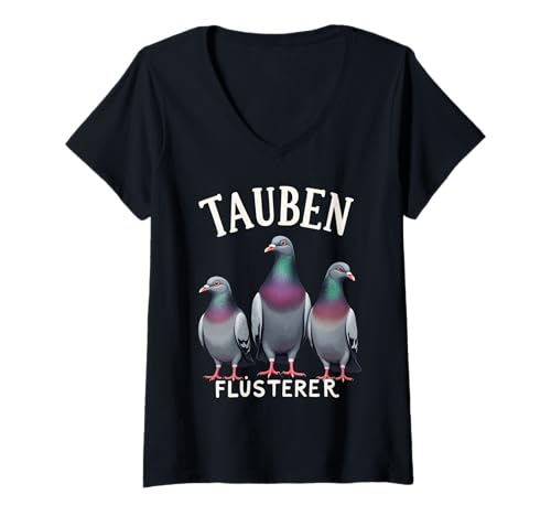 Damen Taube Tauben Taubenflüsterer Taubenzüchter Geschenkidee T-Shirt mit V-Ausschnitt Damen Taube Tauben Taubenflüsterer Taubenzüchter Geschenkidee T-Shirt mit V-Ausschnitt von Taube Tauben Taubenflüsterer Geschenkidee