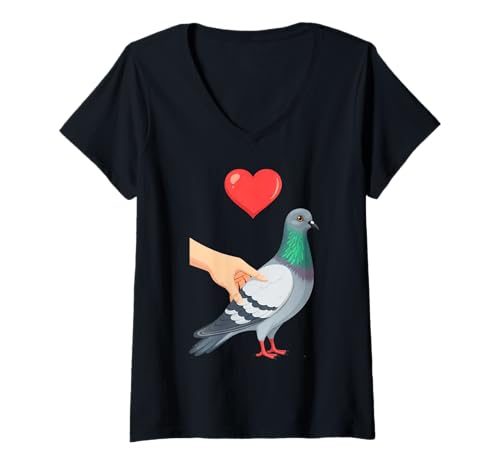 Damen Taube Taubenzucht Tauben Taubenzüchter Geschenkidee T-Shirt mit V-Ausschnitt Damen Taube Taubenzucht Tauben Taubenzüchter Geschenkidee T-Shirt mit V-Ausschnitt von Taube Taubenzucht Taubenzüchter