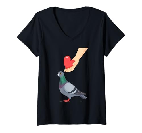 Damen Taube Tauben Taubenzüchter Geschenk T-Shirt mit V-Ausschnitt Damen Taube Tauben Taubenzüchter Geschenk T-Shirt mit V-Ausschnitt von Taube Taubenzüchter Geschenk