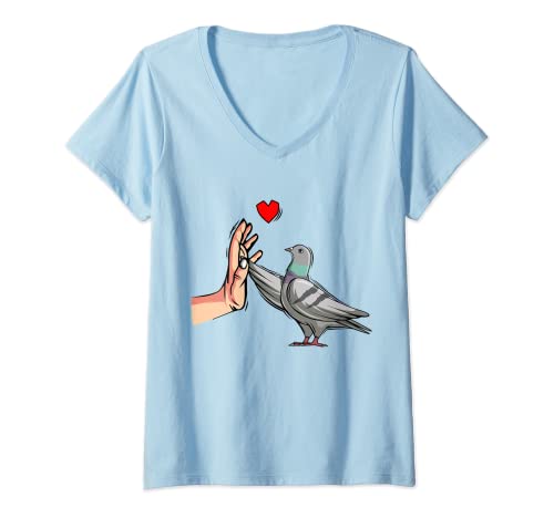 Damen Tauben Taubenzüchter Brieftauben Taubenzucht T-Shirt mit V-Ausschnitt von Taubenzüchter & Tauben Flüsterer Geschenkidee