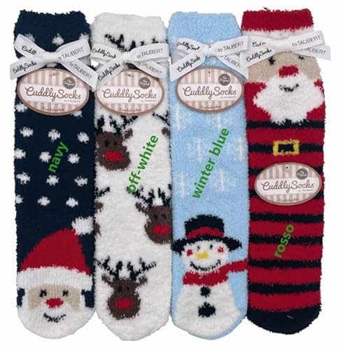 Taubert 232150588 ABS KUSCHELSOCKEN 1 Paar X-Mas Fun 4 Motive Farbe Rosso von Taubert