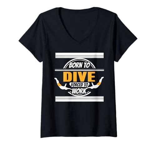Damen Humorvolles Taucherleben Arbeit Oder Leidenschaft T-Shirt mit V-Ausschnitt Damen Humorvolles Taucherleben Arbeit Oder Leidenschaft T-Shirt mit V-Ausschnitt von Tauchbegeisterte Und Meeressportfans