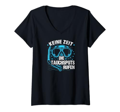 Damen Tauchausrüstung Lustiges Tauchen T-Shirt mit V-Ausschnitt von Tauchen Tshirts für Taucher