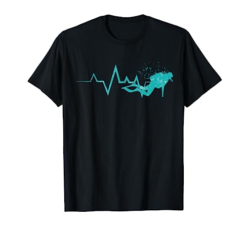 Herzschlag EKG Taucher Diver Tauchen Kinder Jungs Männer T-Shirt von Taucher Tauchen Diver Geschenkideen Diving Designs