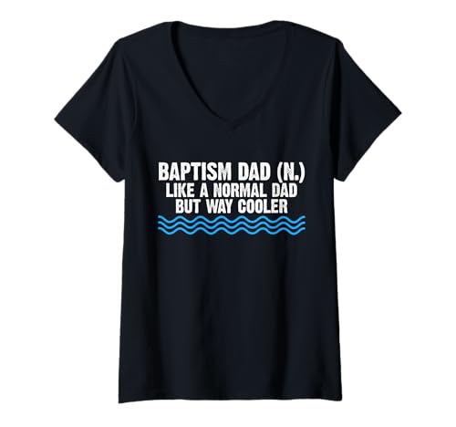 Damen Baptism Dad Fathers Day Definition Christian T-Shirt mit V-Ausschnitt von Tauf Design Christentum Idee Jesus
