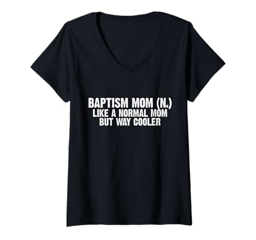 Damen Baptism Mom Mothers Day Definition Christian T-Shirt mit V-Ausschnitt von Tauf Design Christentum Idee Jesus