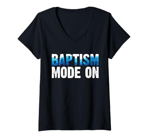 Damen Baptism Time On Christian T-Shirt mit V-Ausschnitt von Tauf Design Christentum Idee Jesus