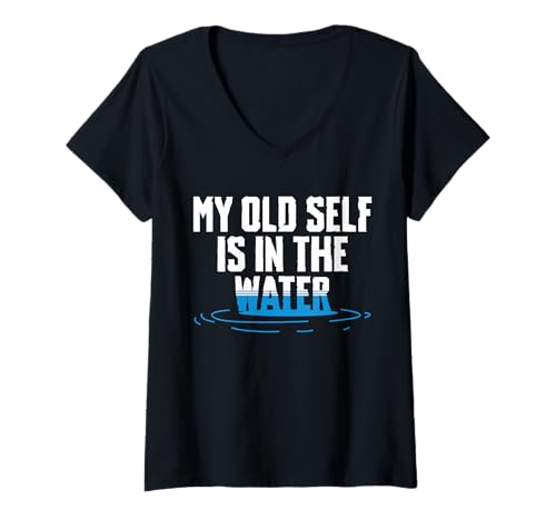 Damen My Old Self is The Water Baptism Christian T-Shirt mit V-Ausschnitt von Tauf Design Christentum Idee Jesus
